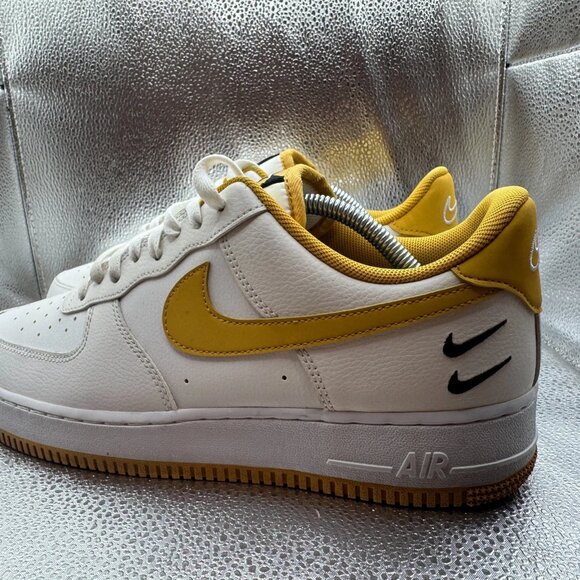 Size 10 Nike Air‎ Force White Light Ginger Low Top Mens Double Swoosh CT2300-100 - Picture 8 of 13